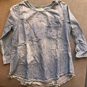 MADEWELL denim 3/4 sleeve T-shirt
